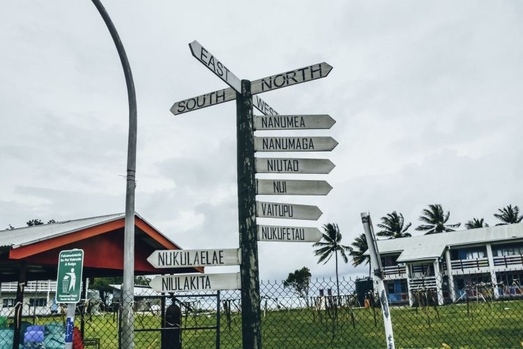 Transit signs in Tuvalu