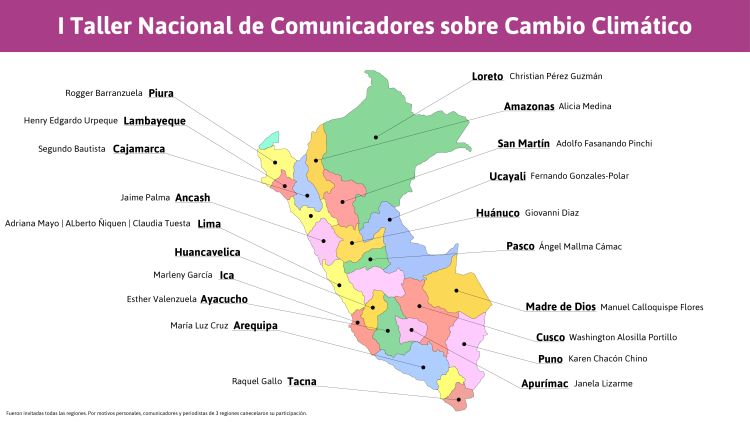 Les périodiques des différentes régions du Pérou qui ont participé au plus grand