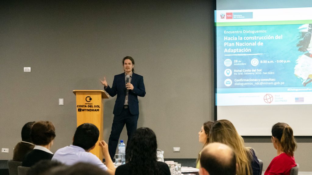 Daniel Morchain gives presentation at Peru's NAP validation workshop