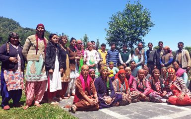 Group of farmers and villagers in India supported by the government.