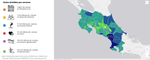 Map of climate risks in Costa Rica