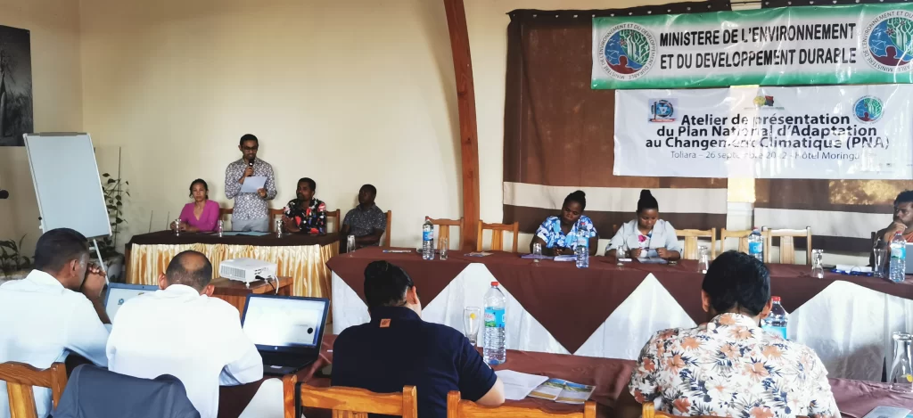 Paricipant gives presentation during workshop in Madagascar