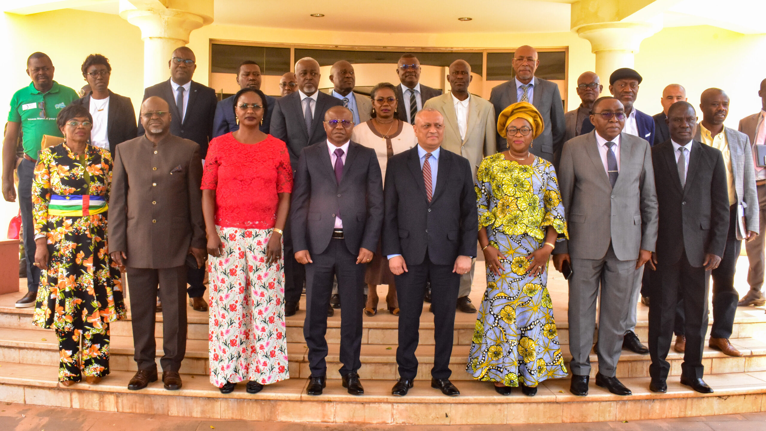 Group photo from high-level dialogue on climate change adaptation and peacebuilding in Central African Republic.