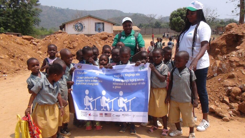 A rally in Bangui on February 14, 2023, to communicate the use of the National Adaptation Plan for sustainable peacebuilding in Central African Republic.