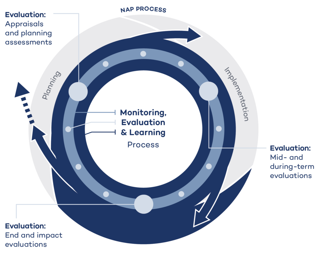 Figure 1. Le MEL des processus NAP fait référence à la fois à une phase distincte et à un ensemble d'activités dédiées tout au long du processus NAP.