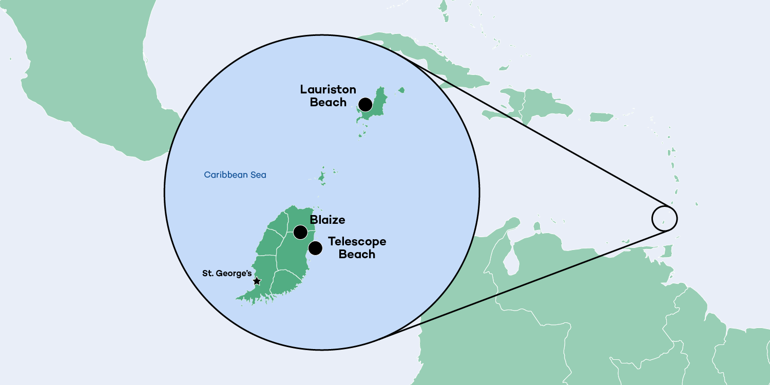 Climate Resilience From Mountaintop To Seafloor How Three Communities   Grenada Project Map 1500x750 